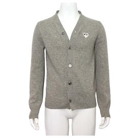 Comme Des Garcons Unisex Strickjacke in Grau-Weiß Braun