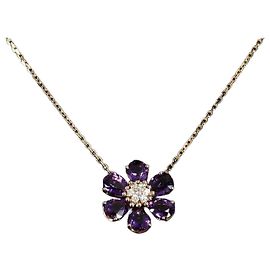 Van Cleef & Arpels Collar con colgante Fleur de Hawaii Amethyst Diamond Oro amarillo Season Multicolor