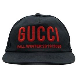 Gucci Boné de baseball masculino em algodão preto com logotipo bordado Preto