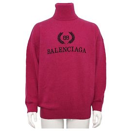 Balenciaga Pull en maille unisexe en mélange de cachemire rose Laurel Rose