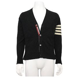 Thom Browne Cardigã de cashmere com ombros abertos para homens e mulheres Marrom
