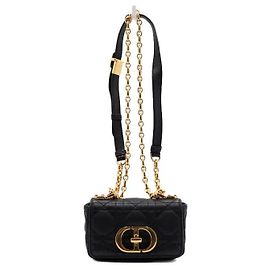 Dior Micro bolsa de ombro e bolsa transversal em Cannage preto Preto