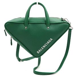 Balenciaga Sac Duffle Triangle Green Small Tote e Bolsa de Ombro Verde
