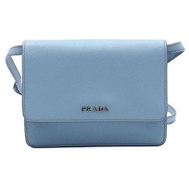 Prada Bolsa de ombro e bolsa transversal mini ASTRALE Saffiano Azul