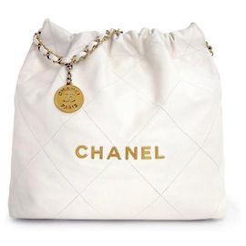 Chanel Interior branco com detalhes em ouro banhado a ouro Branco