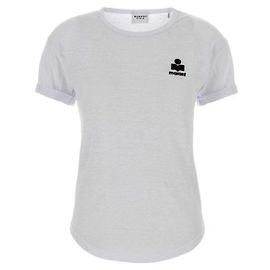 Isabel Marant KOLDIA Leinen T-Shirt mit Logo Weiß