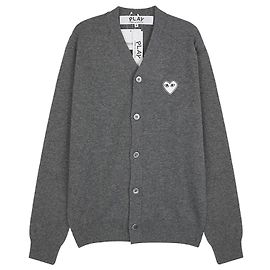 Comme Des Garcons Heart Knit Cardigan Grey Brown