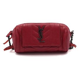 Saint Laurent Borsa a tracolla e a spalla Rider East-West in matelassé rosso Rosso