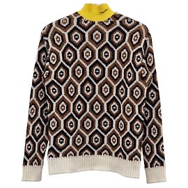 Prada Jacquard-Kaschmirwollstrick Mehrfarben