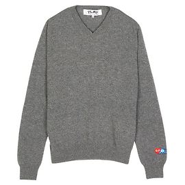 Comme Des Garcons Pull en maille Invader Double Wappen AZ Marron