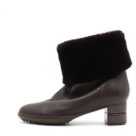Salvatore Ferragamo Brown Fur Women's Ankle Boots Brown