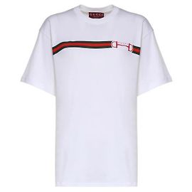 Gucci T-Shirt aus Baumwolljersey mit Print Weiß