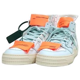 Off White Baskets montantes en cuir Off Court White Mint Vert