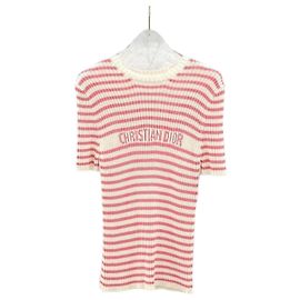 Dior Riviera Kurzarm-Strickshirt Koralle Pink