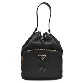Prada Bolsa Tote Duet e Bolsa Transversal em Re-Nylon Preto