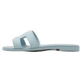 Hermès Blue Epsom Oran Sandals for Women Blue
