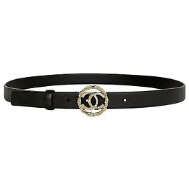 Chanel Cinto com fivela de logotipo CC Preto