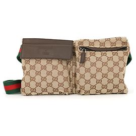 Sac banane Gucci en toile GG Marron Beige