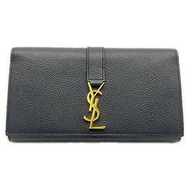 Saint Laurent YSL Line Large Flap Wallet Black