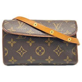 Pochette Florentine à l'imprimé Monogram de Louis Vuitton Marron Beige Monogramme