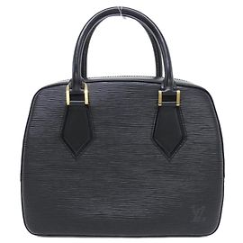 Bolsa de mão Louis Vuitton Epi Sablon em couro preto Preto