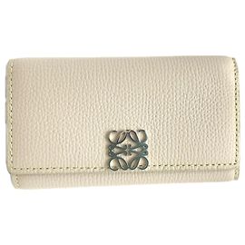 Loewe Pebble Grain Calf Anagram Key Case Beige