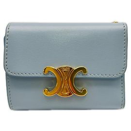 Céline Cartera tríptico Celine azul polvo Azul