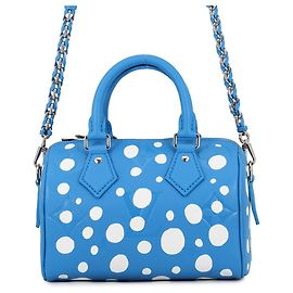 Bolsa Louis Vuitton Monogram Empreinte LV x YK Speedy Bandoulière 20 Branco Azul