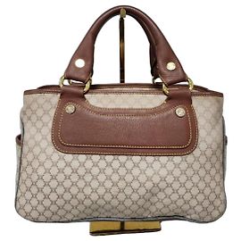 Céline Sac Tote Celine Vintage Boogie em lona monograma e couro Marrom/Bege Marrom Bege