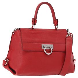 Bolsa Salvatore Ferragamo Sofia em couro granulado Large Vermelho