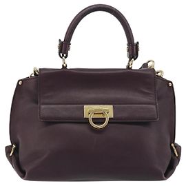 Bolsa Sofia Salvatore Ferragamo em couro liso Small Roxo