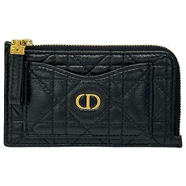 Christian Dior Leather Business Card Case Black