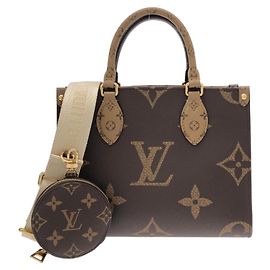 Bolsa Louis Vuitton Monogram Giant OnTheGo PM Marrom