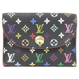 Louis Vuitton Multicolor Card Case Black Red Multiple colors