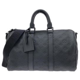 Louis Vuitton Taurillon Monogram Keepall Bandoulière 35cm Noir
