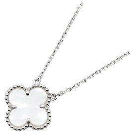 Collar Vintage Alhambra Van Cleef & Arpels de nácar Plata Blanco