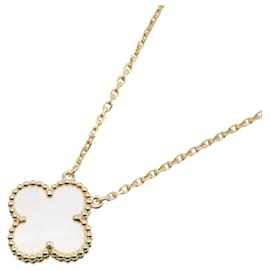Van Cleef & Arpels Vintage Alhambra Necklace White Golden