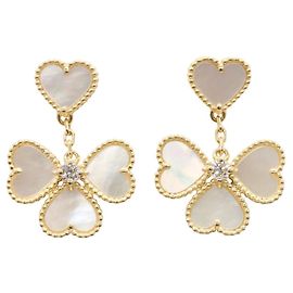 Orecchini Van Cleef & Arpels Sweet Alhambra Effeage Bianco D'oro