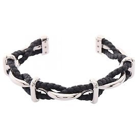 Hermès Hermes Ege Bangle Accessory Black Silvery