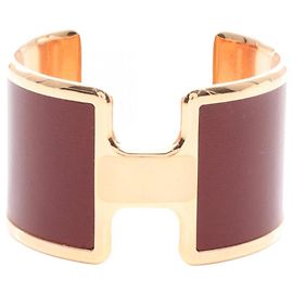 Hermès Hermes Olympe Rouge Bangle Golden Dark red