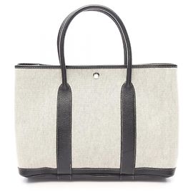 Hermès Sac cabas Hermes Garden Party PM Noir Écru
