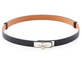Hermès Kelly Belt Black Silver Black Silvery