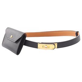 Hermès Hermes Kelly Pocket 18 Belt Black Golden