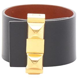 Hermès Hermes Collier de Chien Bangle Accessory Black Golden
