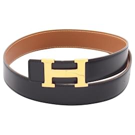 Hermès Hermes Constance H-Belt Marrom Preto Dourado