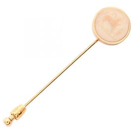 Hermès Hermes HERMES Broche épingle en corozo Accessoire Blanc Doré