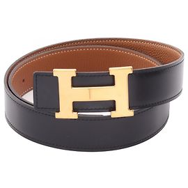 Hermès Hermes Constance H-Belt Braun Schwarz Golden