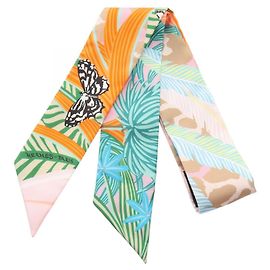 Sciarpa Hermès Twilly Jaguar Quetzal Multicolore
