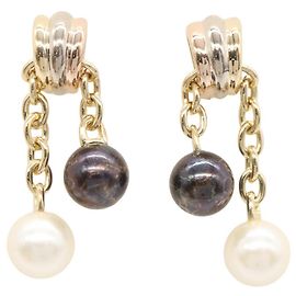 Pendientes Trinity Pearl Cartier Plata Dorado