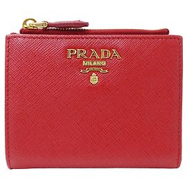 Prada Women's Bi-fold Wallet Red